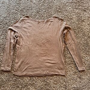 GAP Favorite Long Sleeve Tee - Brown Heather